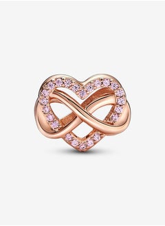 PANDORA Sparkling Infinity Pink Heart Charm  - Image 5