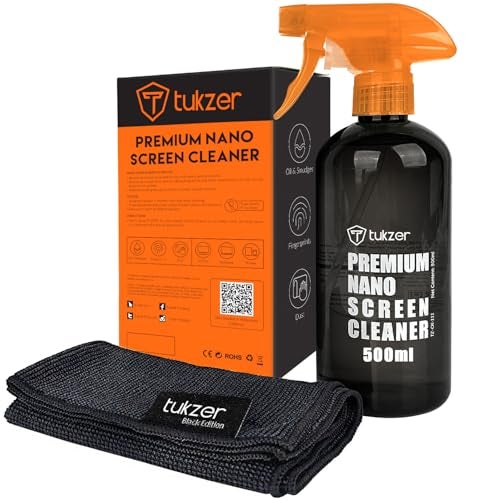 Tukzer 2-in-1 Professional Screen Cleaning Kit (500ML) for Camera, Lens, Binocular, Laptop, TV, Monitor, Smartphone, Tablet (Includes: Anti-Static Cleaning Liquid 500ml, Plush Microfiber Cloth) - Image 1