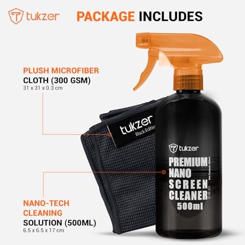 Tukzer 2-in-1 Professional Screen Cleaning Kit (500ML) for Camera, Lens, Binocular, Laptop, TV, Monitor, Smartphone, Tablet (Includes: Anti-Static Cleaning Liquid 500ml, Plush Microfiber Cloth) - Image 4