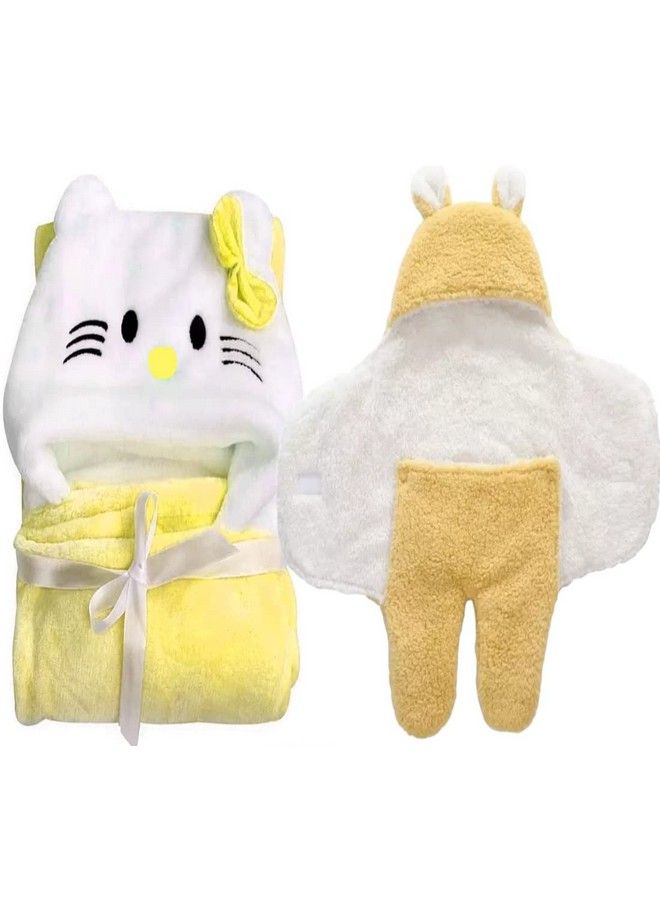 Brandonn Baby Blankets New Born Combo Pack Of Hooded Wrapper Sleeping Bag And Baby Bath Towel For 0 6 Months Baby Boys And Baby Girls Pack Of 2 - Image 2