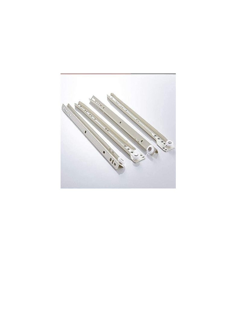 Robustline Roller Wheel Cabinet Drawer Keyboard Slide Glide Runner 2 Pairs (1.0mm Thickness), Heavy duty drawer slides (24") - Image 2