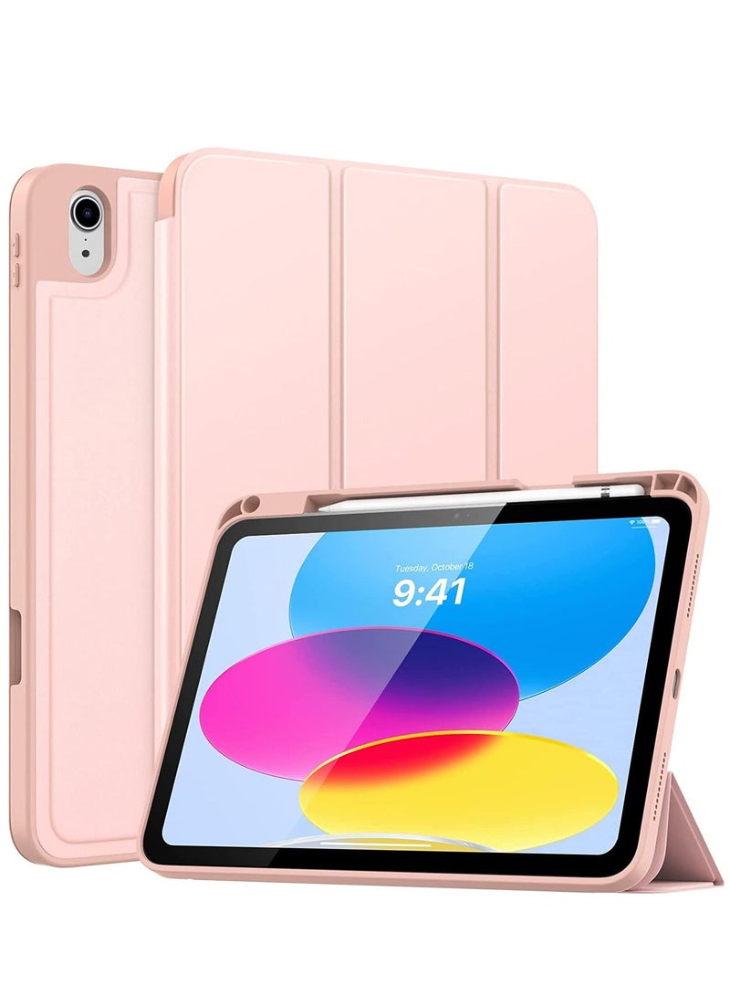 حافظة iPad Air الجيل الخامس 2022، حافظة iPad Air 4th 2020، مقاس 10.9 بوصة، حافظة نحيفة وغطاء خلفي صلب واقٍ ذكي لجهاز iPad Air 5th A2589 A2591 Air 4th Gen A2316 A2324، وردي - Image 1