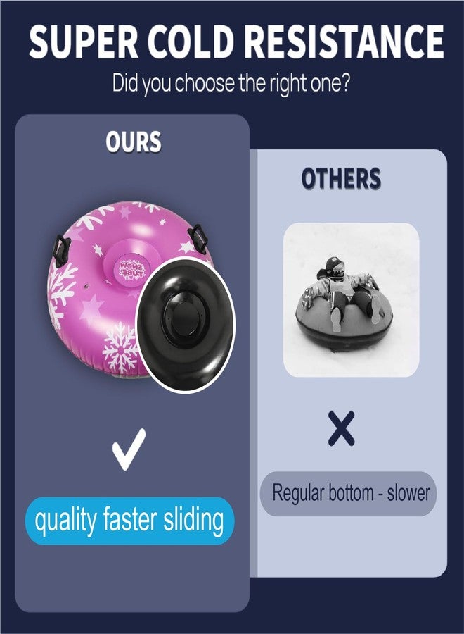BCWATERFUNPD Snow Tube, 3 Packs Sledding Snow Tube Sports Inflatable Snow Sled Thickened Duty Hard Bottom Sleds for Snow with Handles, Winter Outdoor - Image 4