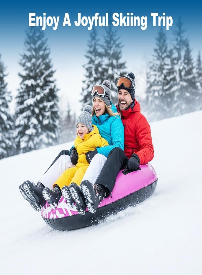 BCWATERFUNPD Snow Tube, 3 Packs Sledding Snow Tube Sports Inflatable Snow Sled Thickened Duty Hard Bottom Sleds for Snow with Handles, Winter Outdoor - Image 5