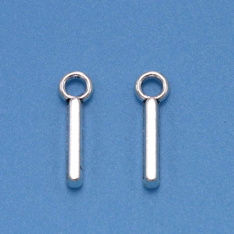 comfrt Alphabet English Letters Charms I Pendant Alloy for Jewelry Making DIY 50pcs (Antique Silver) - Image 3