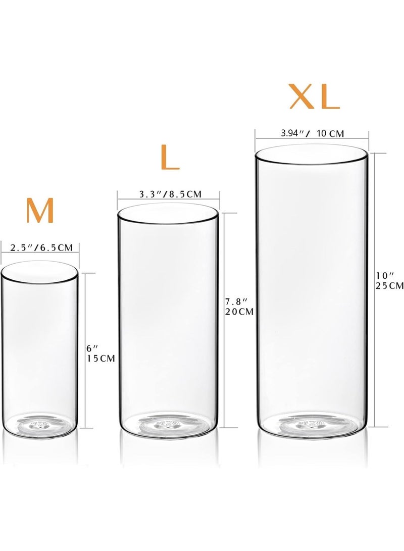 YelaJoy Glass Cylinder Vases Set of 6, Tall Clear Vase for Centerpieces, Glass Candle Holders for Pillar Floating Candles, Vases for Home Decor (Not Include Flower and Candle) - Image 2