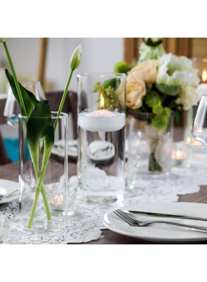 YelaJoy Glass Cylinder Vases Set of 6, Tall Clear Vase for Centerpieces, Glass Candle Holders for Pillar Floating Candles, Vases for Home Decor (Not Include Flower and Candle) - Image 5