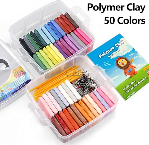 CiaraQ Polymer Clay Starter kit, Oven Bake Modeling Clay with Sculpting Tools, 50 Colors, 2.8 lb - Image 5