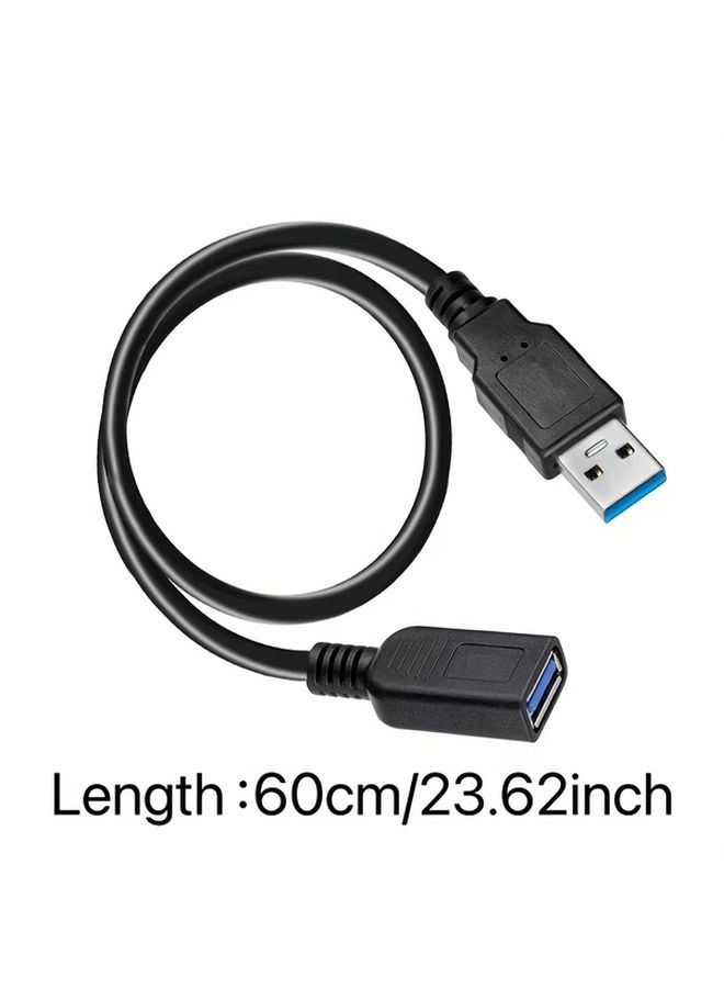 USB 2.0 Extension Cable 10 Pack 2 Feet Male to Female Flat Black 22AWG - Image 2