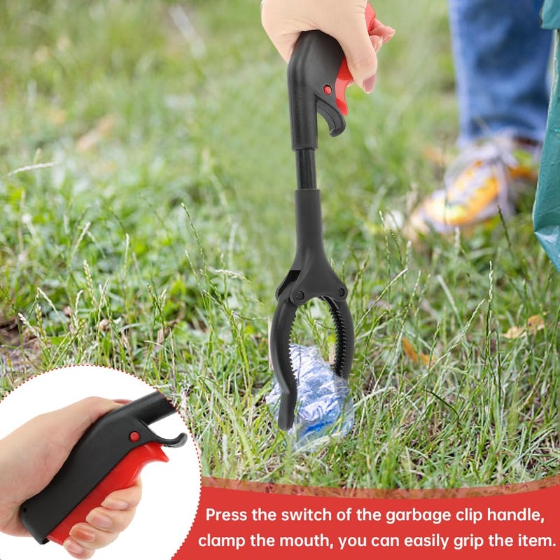 QKDS Grabber Tool, 4pcs 30cm/12inch Grabber Reacher Tool Claw Rubbish Tong, Lightweight Trash Pick up Stick,Portable Grabber Tool for Adults Litter Pickers Sanitation Workers(Black+red) - Image 5