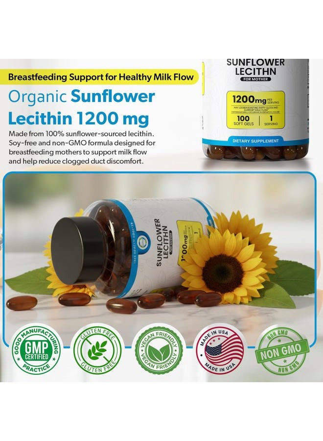 TRUEMED Milk Sunflower Lecithin Softgels - Natural Lactation Support & Duct Relief for Breastfeeding Moms - 1200mg, 100 Softgels - Unblock Clogs, Enhance Milk Flow, Rich in Fatty Acids & Choline - Image 5