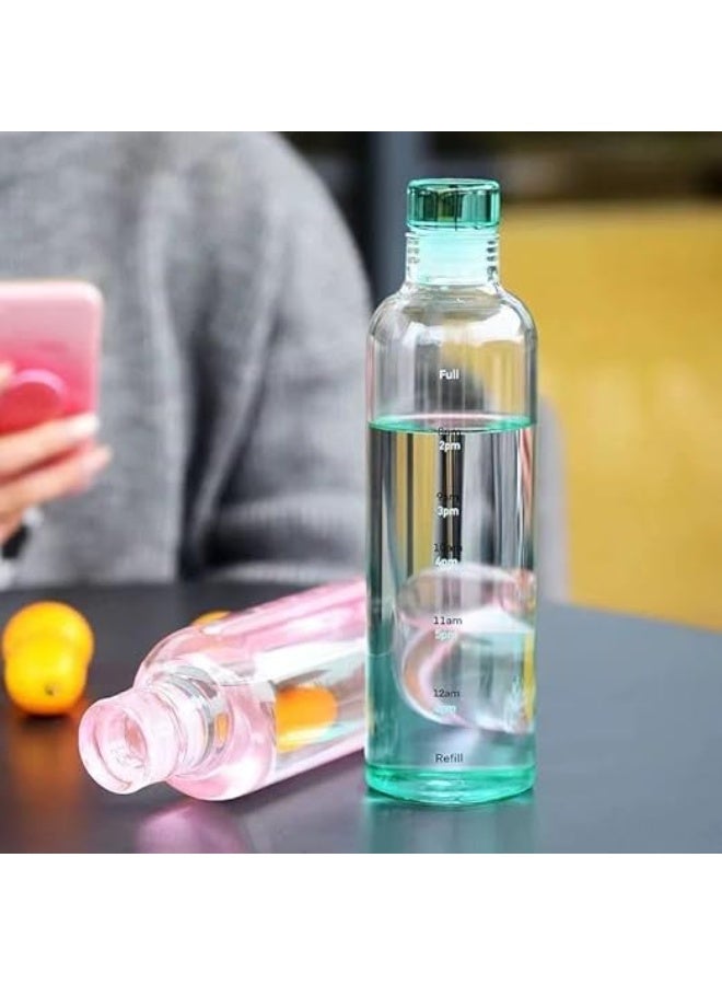 Reusable Water Bottle, Transparent Plastic, Capacity 500 ml with Time Marker, Large Capacity Leakproof Drink Bottle Transparent Milk Juice for Men Women Gym Outdoors Sports Fitness (Clear) - Image 4
