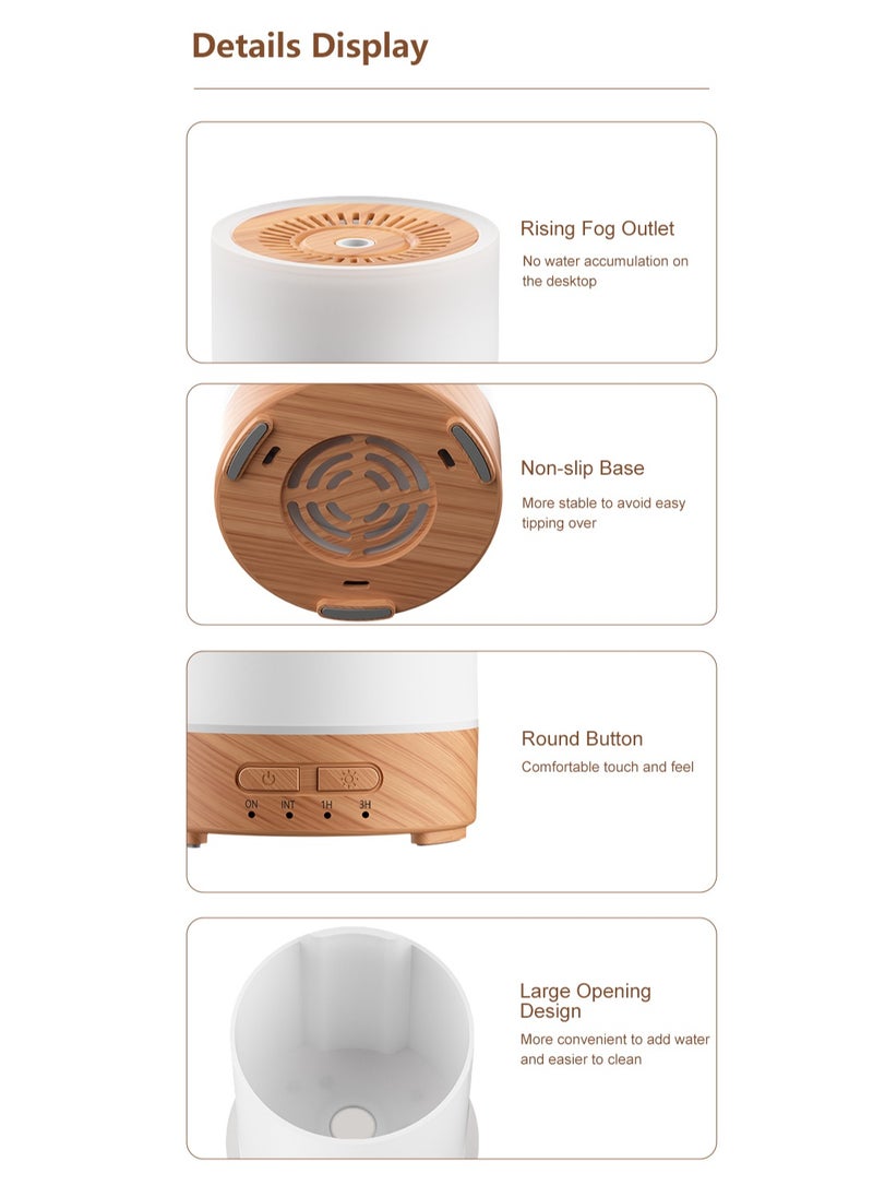 Generic - Mini Aroma Diffuser Air Humidifier, 7-Color Night Light ,Type C Port, 150ml Capacity, Colorful Wood Grain Design, Quiet Operation(Get A Aromatherapy Oil For Free) - Image 1