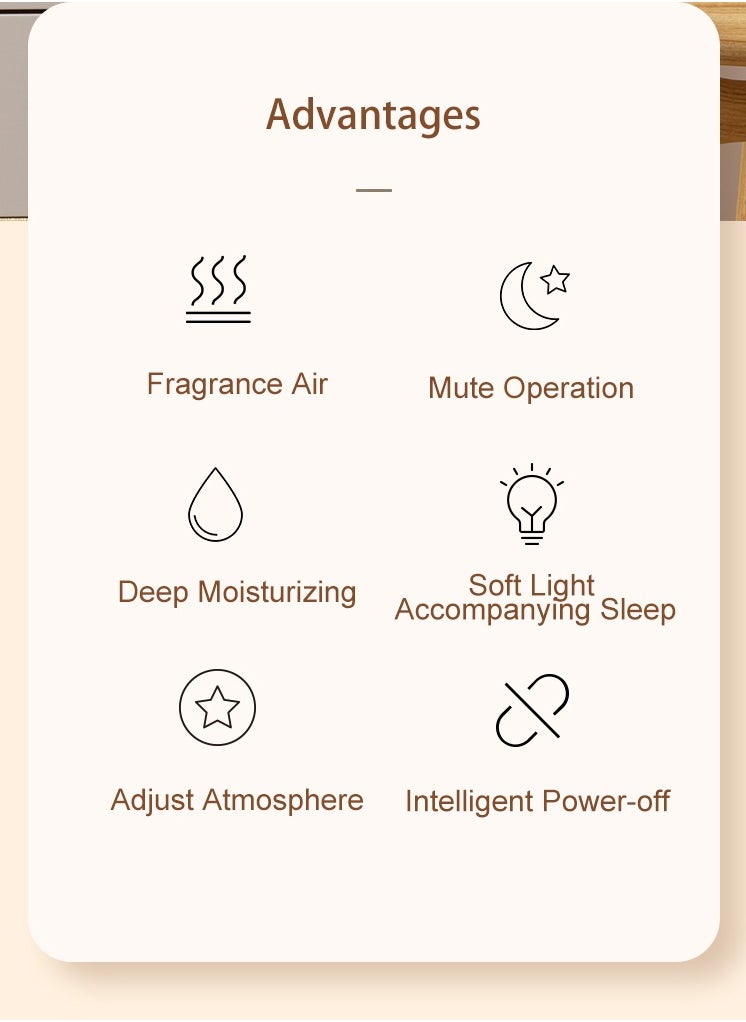 Generic - Mini Aroma Diffuser Air Humidifier, 7-Color Night Light ,Type C Port, 150ml Capacity, Colorful Wood Grain Design, Quiet Operation(Get A Aromatherapy Oil For Free) - Image 1