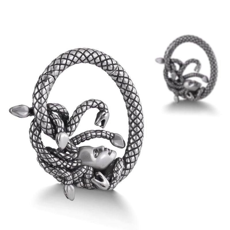 ERKUOO 1 Pair Medusa Ear Weights Hangers for Stretched Anti-allergic Hoop Ears Gauges Ear Plugs Tunnels Body Piercing Jewelry 4g(5mm) - Image 1