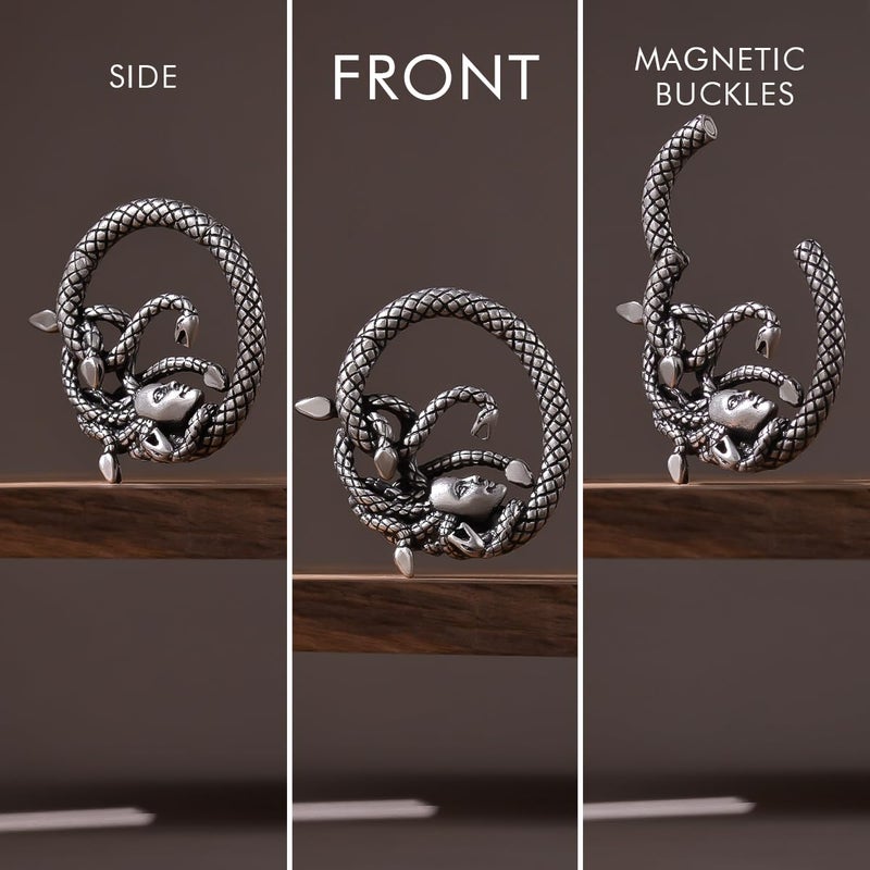 ERKUOO 1 Pair Medusa Ear Weights Hangers for Stretched Anti-allergic Hoop Ears Gauges Ear Plugs Tunnels Body Piercing Jewelry 4g(5mm) - Image 5