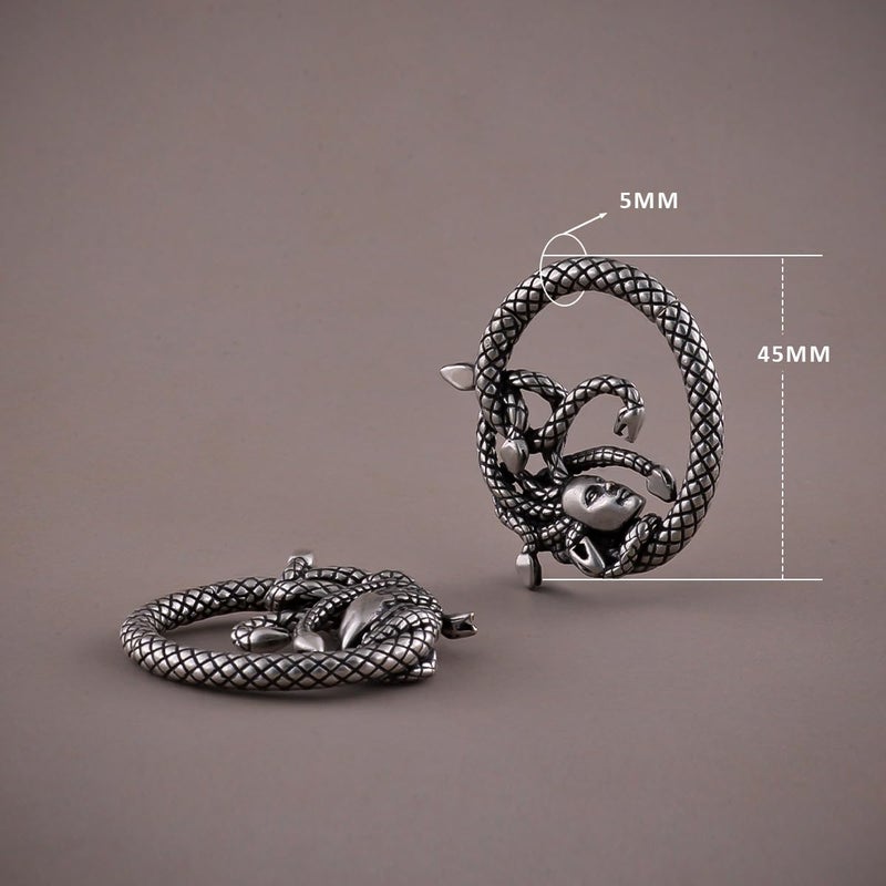 ERKUOO 1 Pair Medusa Ear Weights Hangers for Stretched Anti-allergic Hoop Ears Gauges Ear Plugs Tunnels Body Piercing Jewelry 4g(5mm) - Image 4