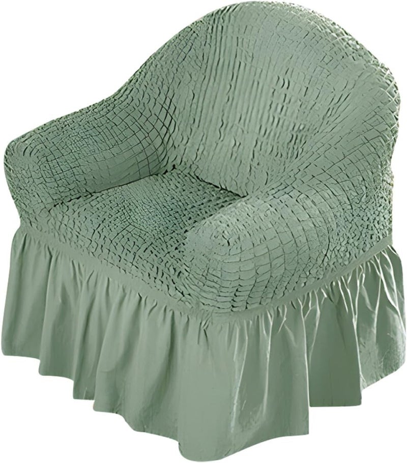 Homoyoyo Recliner Sofa Cover Single Seat Stretch Slipcover with Skirt Elastic Fabric Protector for Indoor Chaise Lounges and Recliner Chairs, Green - Image 1