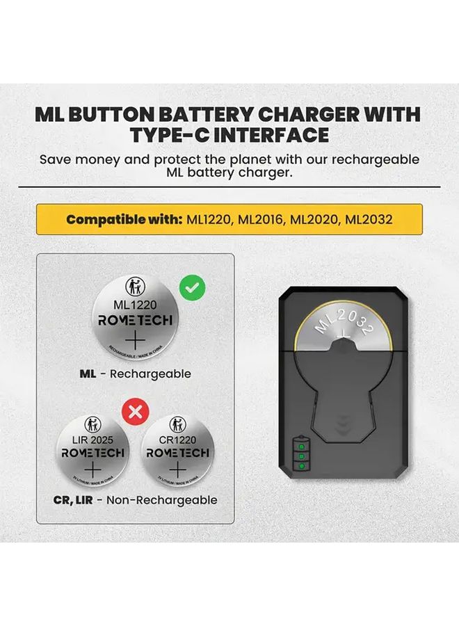 ML1220 ML2016 ML2020 ML2032 USB C Battery Charger 1pc - Image 3