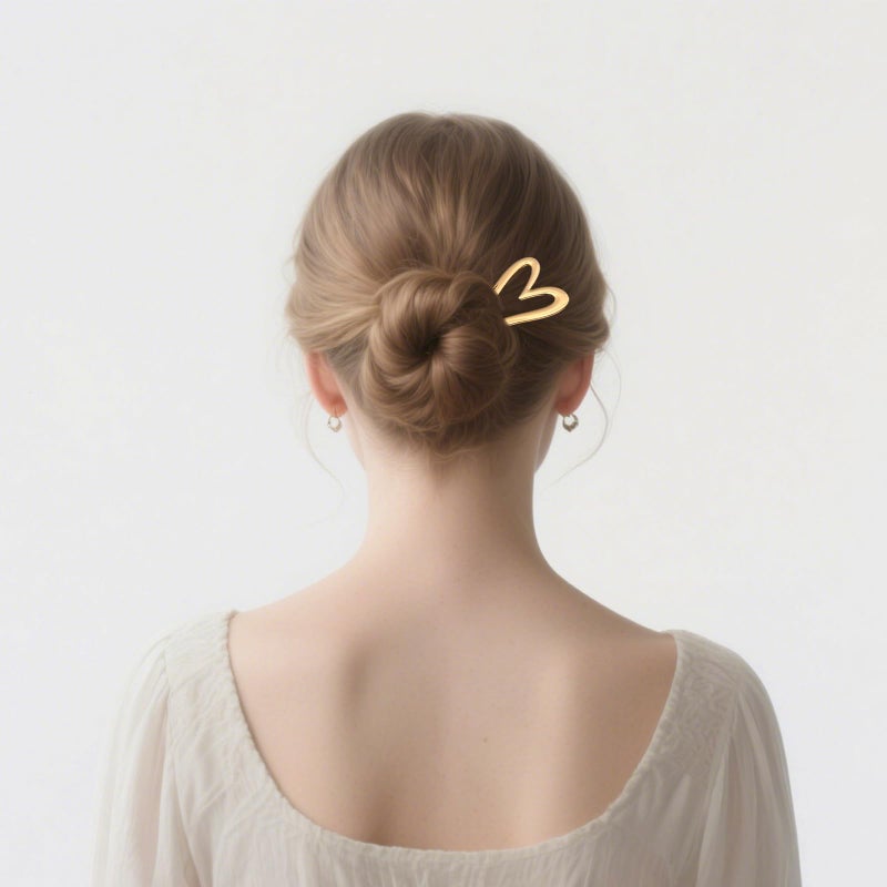 Snmzlc French hair pins for women 2pcs,Suitable for Braids, Buns and Updos with No Hair Damage,Metal U-shaped Pin Great Hold,Suitable for fine & thick hair US292. (5.15 inches Heart U-shaped) - Image 4
