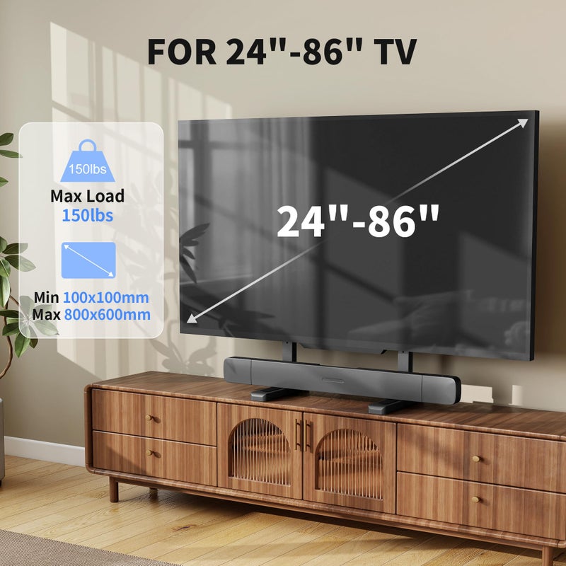 XINLEI Large TV Stand Table Top for Most 24 to 86 Inch Flat/Curved TVs Heavy Duty TV Leg, Support 150 lbs, Max VESA 800x600mm, for Living Room ML3286 - Image 4