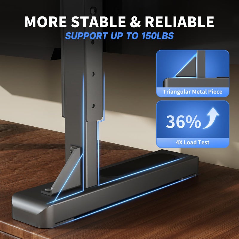 XINLEI Large TV Stand Table Top for Most 24 to 86 Inch Flat/Curved TVs Heavy Duty TV Leg, Support 150 lbs, Max VESA 800x600mm, for Living Room ML3286 - Image 3