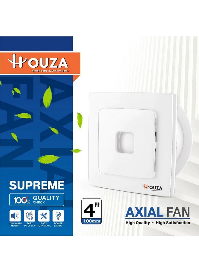 HOUZA High Speed Exhaust Ventilation Axial Fan Copper Motor Suitable for Bathroom, Kitchen, and Office (4 Inch) 100 mm Exhaust Fan with Anti-Rust Body with 1 year warranty (White) - Image 2