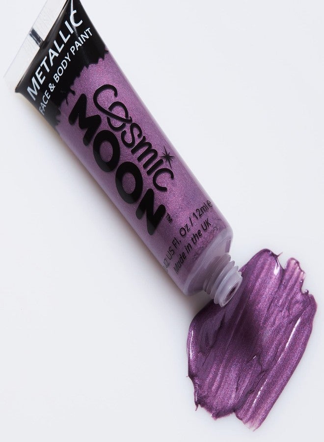 Cosmic Moon - Metallic Face Paint makeup for the Face & Body - 0.40fl oz - Create mesmerising metallic face paint designs! - Purple - Image 3