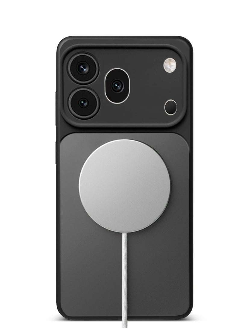 Wtech Honor 600 Pro 5G 2026 Premium Liquid Silicone Compatible With Thin Magsafe Ring Case Cover (MCMPMN) - Black - Image 3