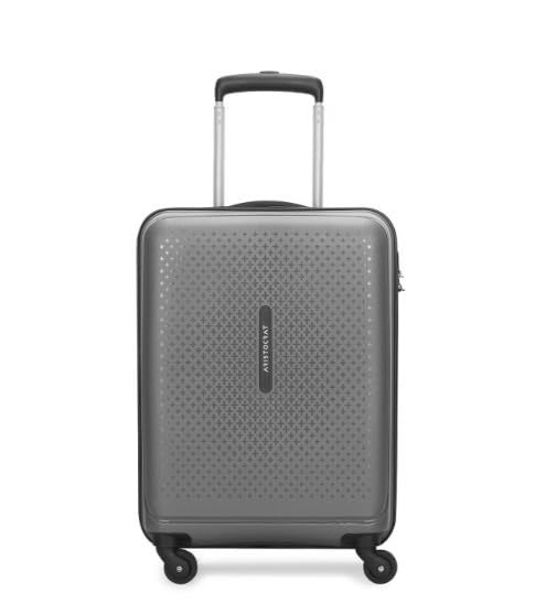 Aristocrat Stratolite Cabin 55 Cm(Small) 4 Wheels Trolley Bags for Travel Hard Case Luggage, Lightweight Bag with Combination Lock & Robust Trolley with 5 Years Warranty (Grey) - Image 1