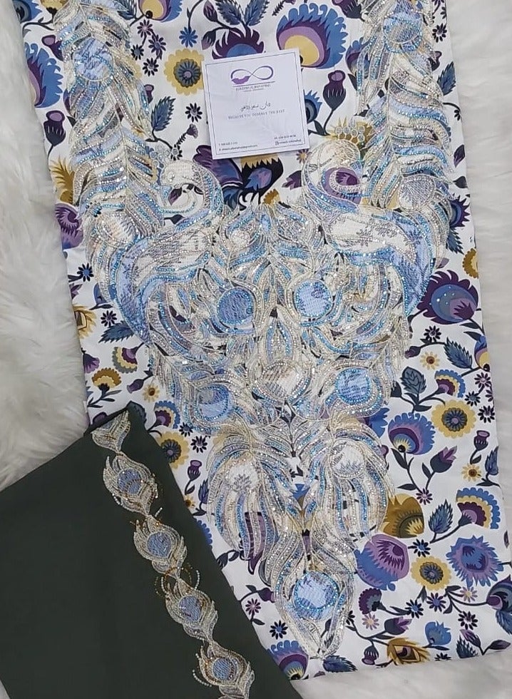 ALREESH ALBANAFSAJI Gulf Makhawir embroidery  Jalabiya embroidered without stitching - Image 2