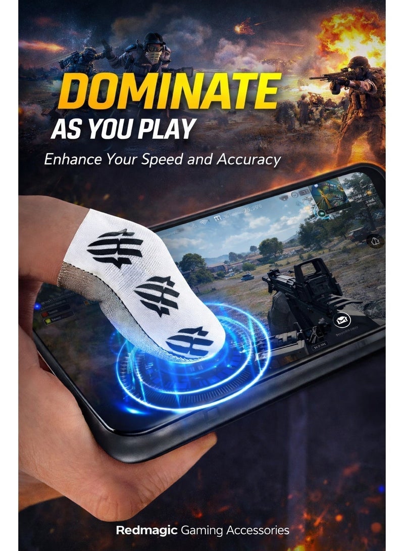 ريد ماجيك أغطية أصابع من ريدماجيك، ضد التعرق وسلسة مصنوعة من قماش الفضة للمحترفين – قفازات ألعاب للأصابع مناسبة للموبايل والآيباد - Image 2