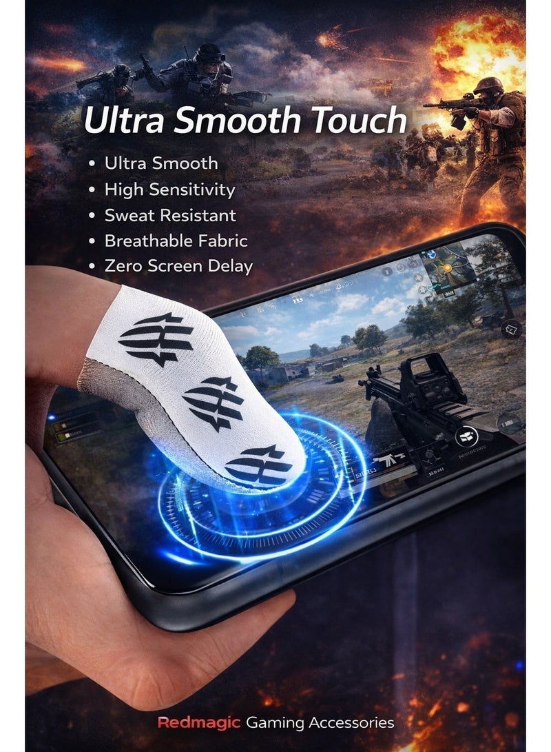 REDMAGIC Gaming Finger Sleeves by Redmagic, Sweatproof Gaming Gloves Fingertip Silvercloth – Pro Finger Sleeves for Mobile/IPAD Gaming - Image 4