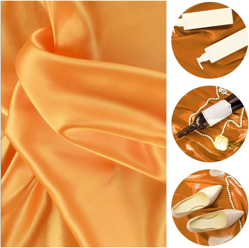 klarako Photography Backdrop Solid Color Artificial Silk Mercerized Cloth Shoot Background Studio Photo Props for Jewelry Ring Cosmetics klarako27.56x39.37inch klarakoYellow - Image 4