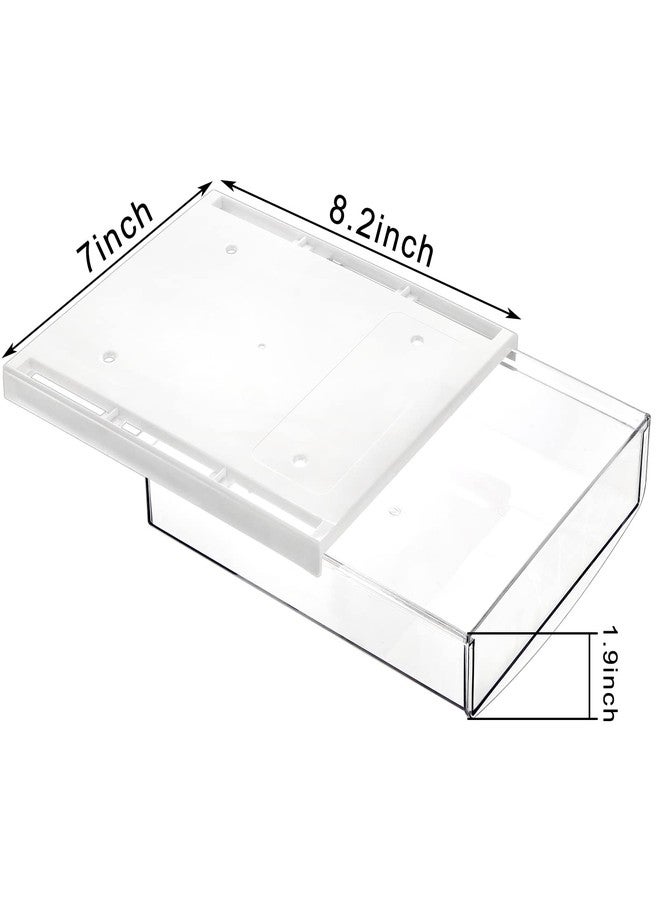 SOUJOY 3 Pack Under Desk Drawer, Self-Adhesive Table Hidden Organizer Slide Out, Plastic Stick On Attachable Drawer Tray for Office Home School Kitchen - Image 2