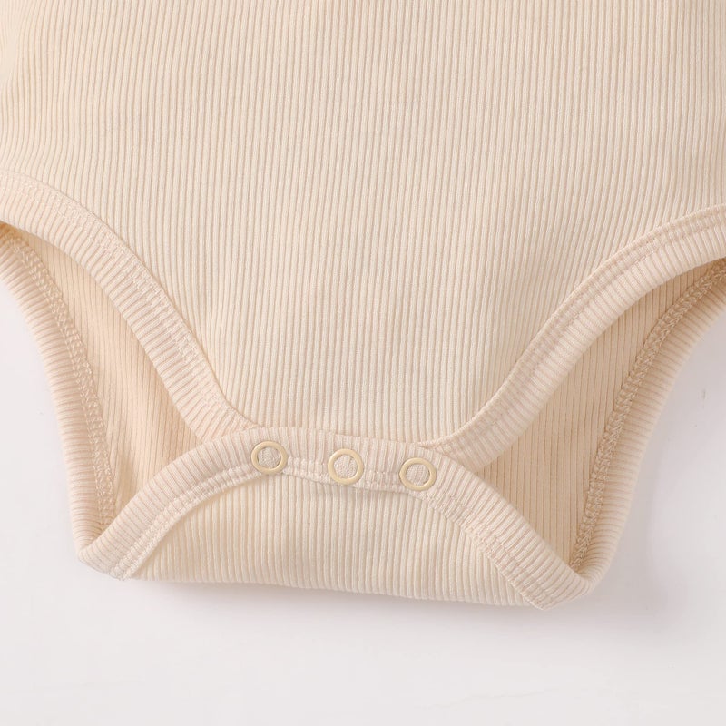 OPAWO Sleeveless Onsies for Baby Girls' Bodysuits 3pc Newborn Ribbed Spaghetti Strap Summer Baby Undershirt 3-6 Months - Image 4