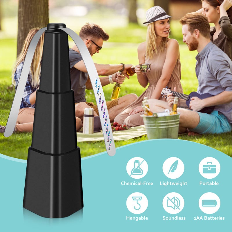 AMIAEDU Fly Fans for Tables, Fly Fan Outdoor Indoor Keep Flies Away, Table Top Fly Fan Fly Spinner with Holographic Blades, Fly Deterrent for Picnic, Restaurant, Party, Home, BBQ (4 Pack)  - Image 2