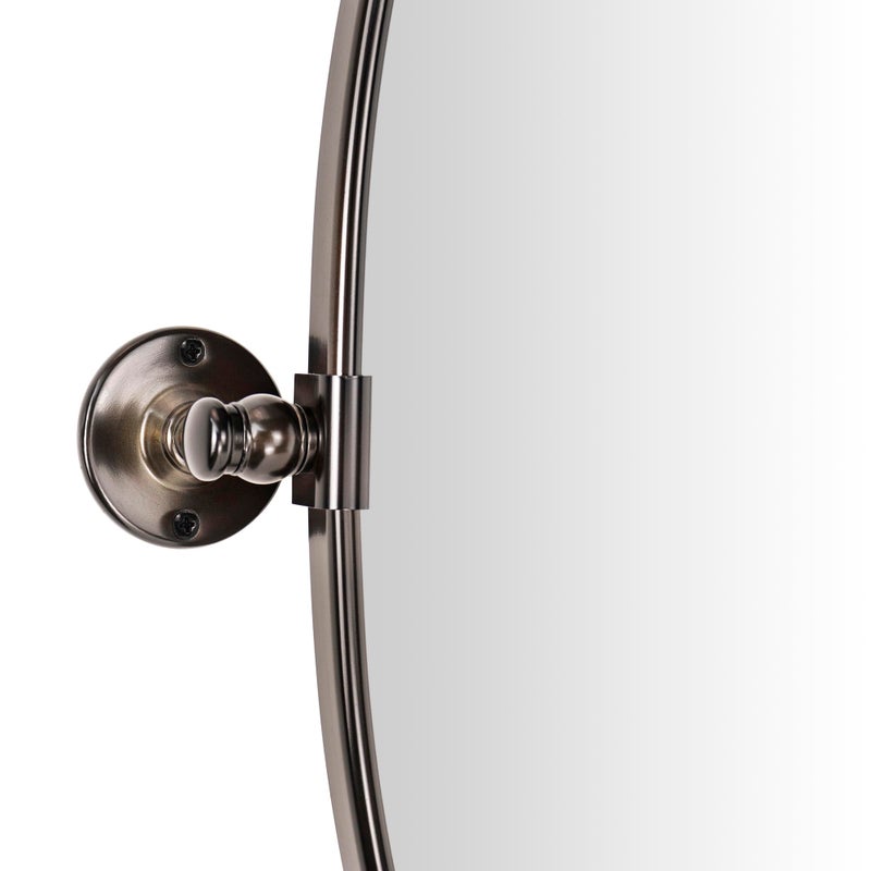 TEHOME Farmhouse Oil Rubbed Bronze Oval Metal Pivot Bathroom Vanity Mirror Tilting Beveled Vanity Mirrors for Wall, Overall 23.99 x 30 inches (Mirrror 20 x 30 inches) - Image 3