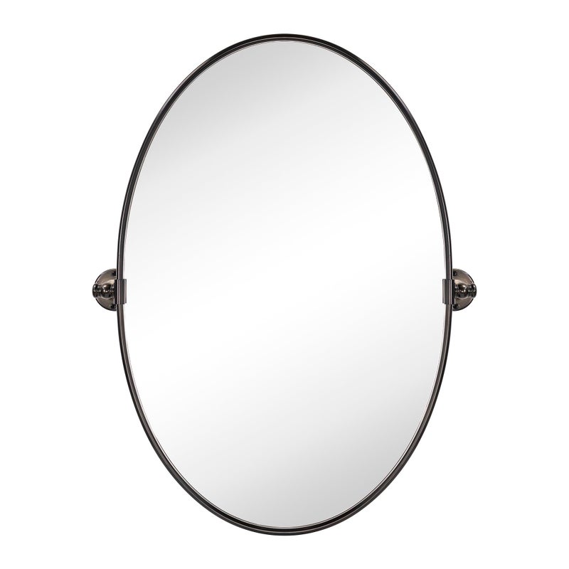 TEHOME Farmhouse Oil Rubbed Bronze Oval Metal Pivot Bathroom Vanity Mirror Tilting Beveled Vanity Mirrors for Wall, Overall 23.99 x 30 inches (Mirrror 20 x 30 inches) - Image 4