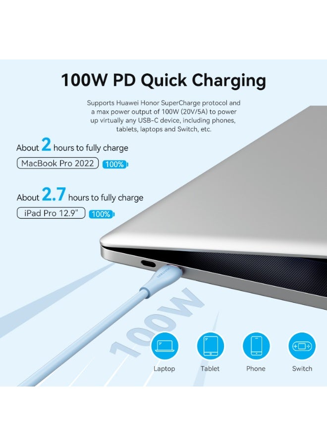 VENTION USB 2.0 C Male to C Male  5A Cable  Light Green Silicone Type Model # TAWGF - Image 3