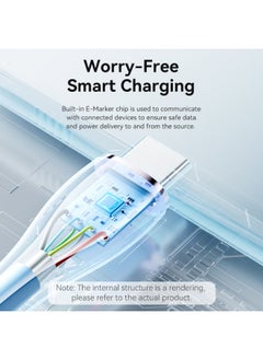 VENTION VENTION USB 2.0 C Male to C Male  5A Cable  Light Green Silicone Type Model # TAWGF  - Image 4