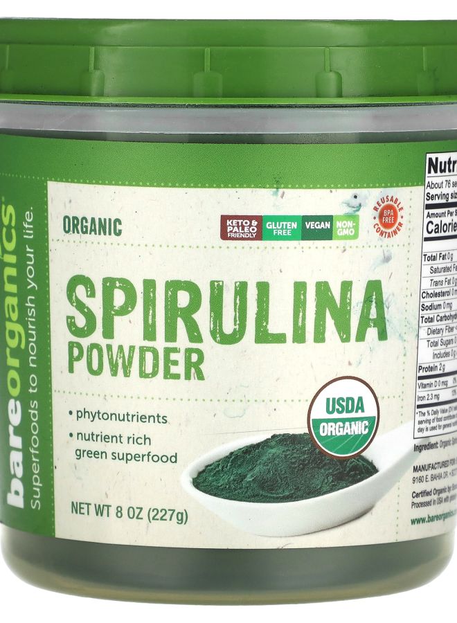 Organic Spirulina Powder  8 oz (227 g)