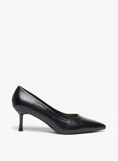 Flora Bella By Shoexpress Women's Textured Slip-On Pumps with Stiletto Heels