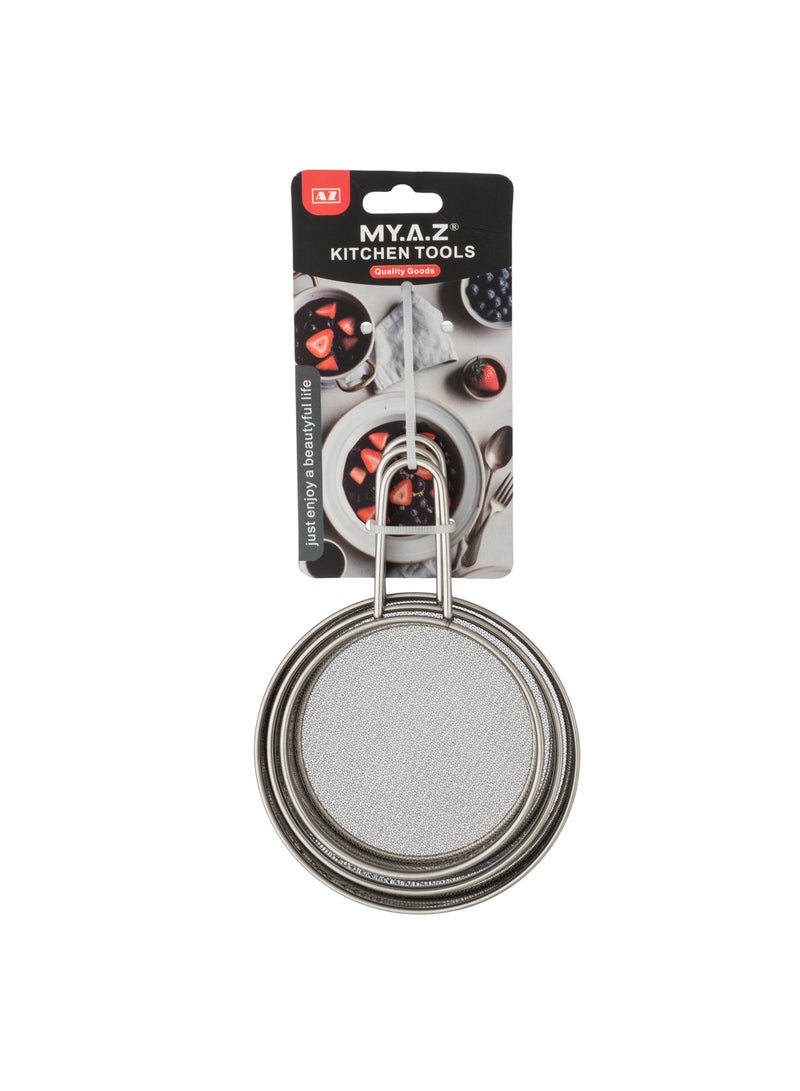 دانيا طقم مصافي من الستانلس استيل عدد 3 قطع - Image 4