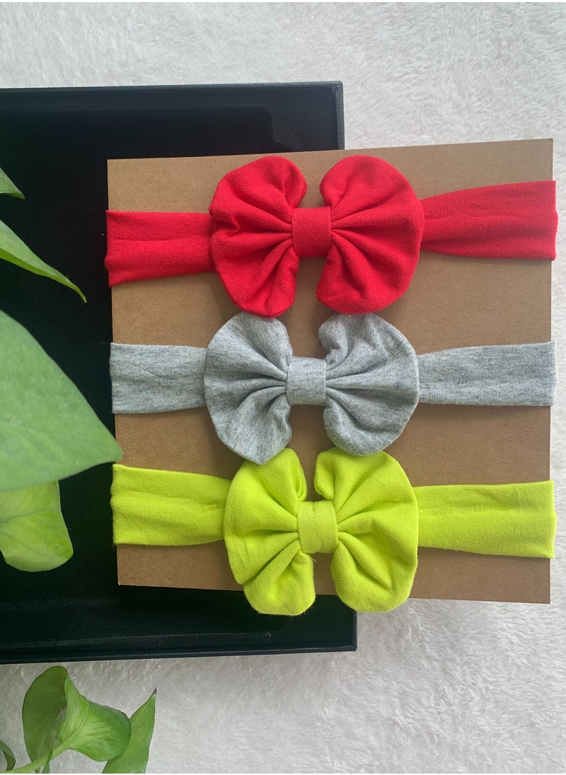 The Girl Cap The Girl Cap Elastic Baby Headband Stretchable Cotton Assorted Hairbands Hair Accessories for Baby - Multicolor - 3PCS  - Image 2