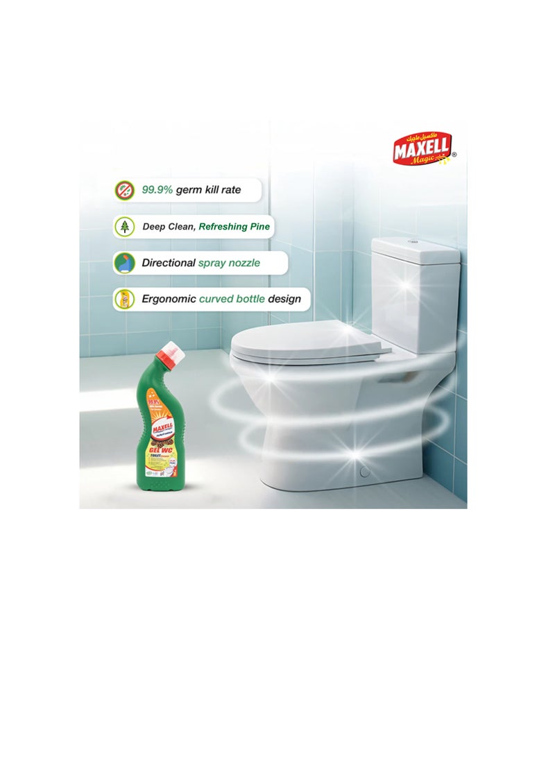Maxell Magic Maxell Magic WC Cleaner | 700ml Pine Scented Bathroom & Floor Disinfectant – Powerful Stain Removal, Rust & Limescale Eliminator, Deodorizer & Germ-Killer  - Image 3
