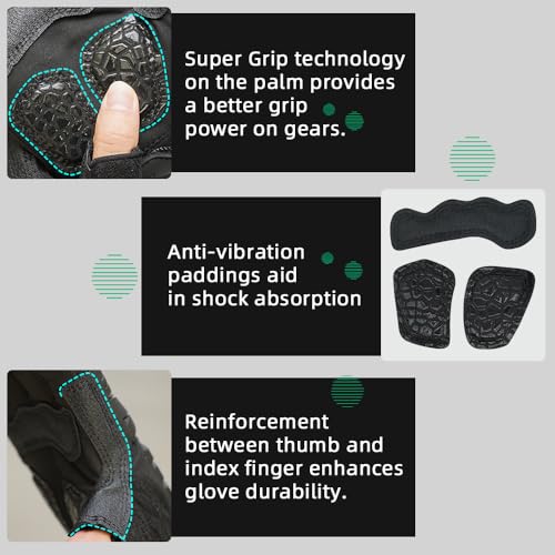 Seibertron T.T.F.I.G 2.0 Men's Tactical Gloves Flexible Rubber Knuckle Protective for Hunting Hiking Airsoft Paintball Motorcycle Motorbike Riding Outdoor Gloves Black XL - Image 5