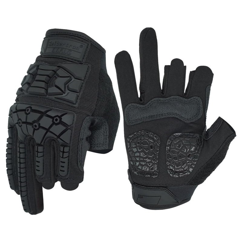 Seibertron T.T.F.I.G 2.0 Men's Tactical Gloves Flexible Rubber Knuckle Protective for Hunting Hiking Airsoft Paintball Motorcycle Motorbike Riding Outdoor Gloves Black XL - Image 2