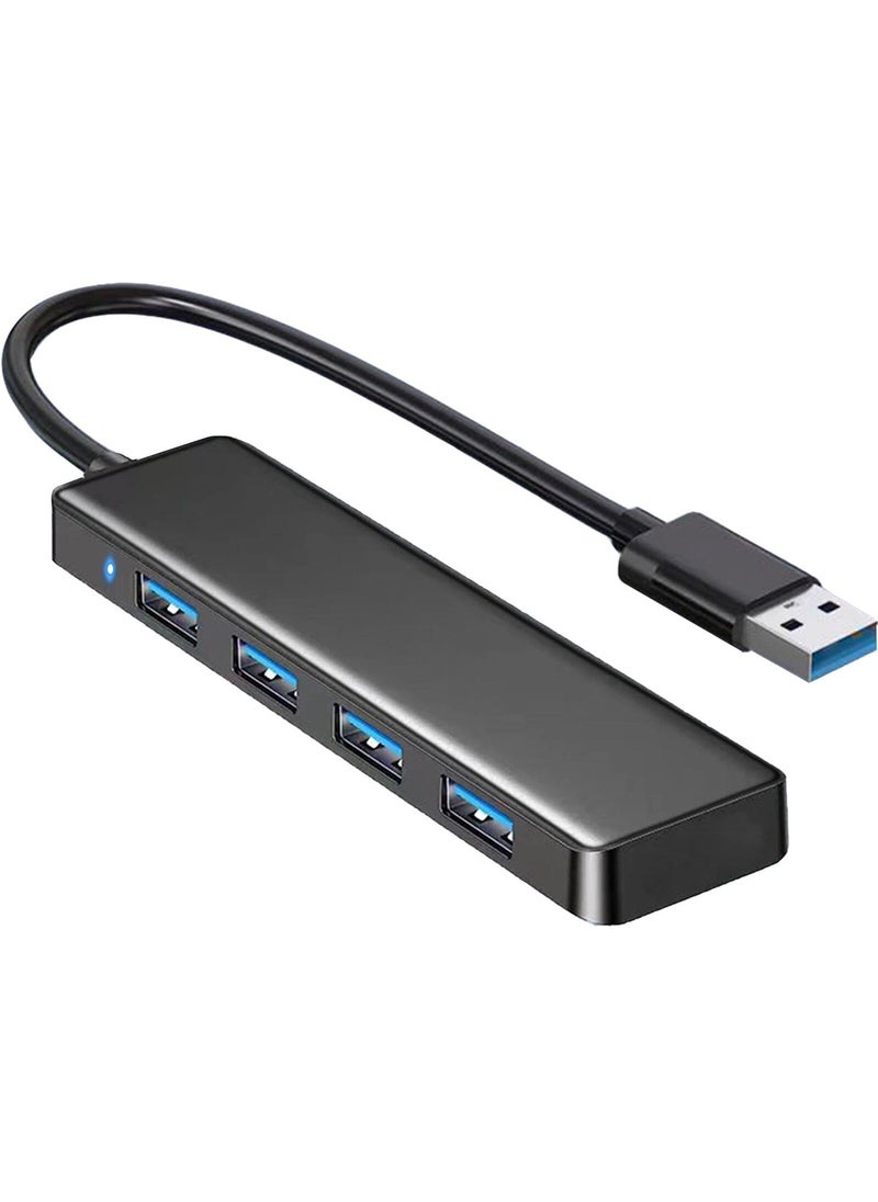 إيروريكس موزع USB، 4 منافذ USB 3.0 موزع USB موسع USB لأجهزة الكمبيوتر المحمول، Xbox، محرك فلاش، HDD، وحدة التحكم، الطابعة، الكاميرا، لوحة المفاتيح، الماوس - أسود/منفذ USB  - Image 1