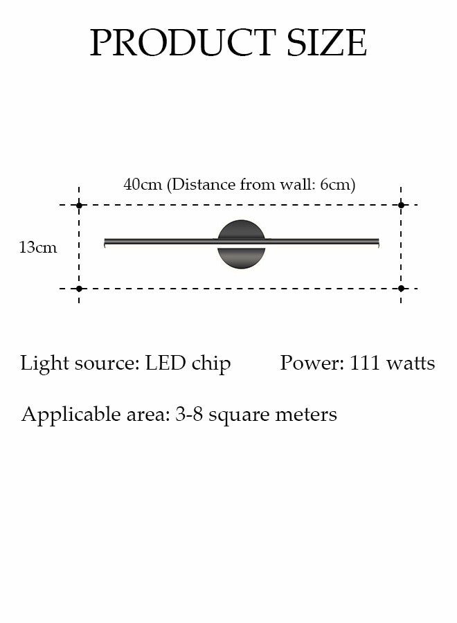 DUNISO Mirror Light, Led Bathroom Mirror Light, Modern Mirror Cabinet Light, White Light, Bathroom Wall Light, Black Metal Mirror Frame Light, Suitable For Hotel, Restaurant, Dressing Table  - Image 2